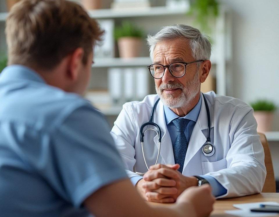 Image of a doctor talking to his patient