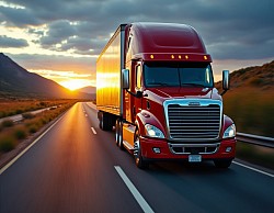 A big rig rolled down the highway