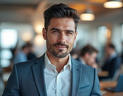 A guy standing in the office