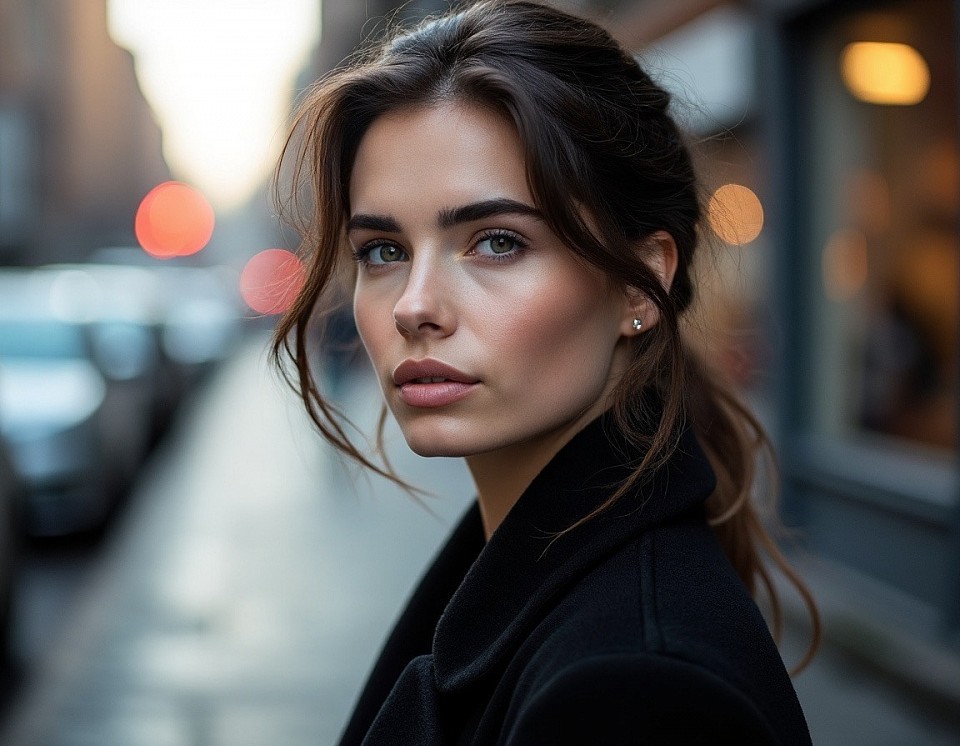 A lady standing in front of the office