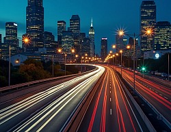 Highway going through downtown