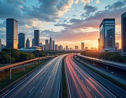 Highway going through downtown