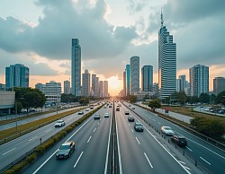 Highway going through downtown