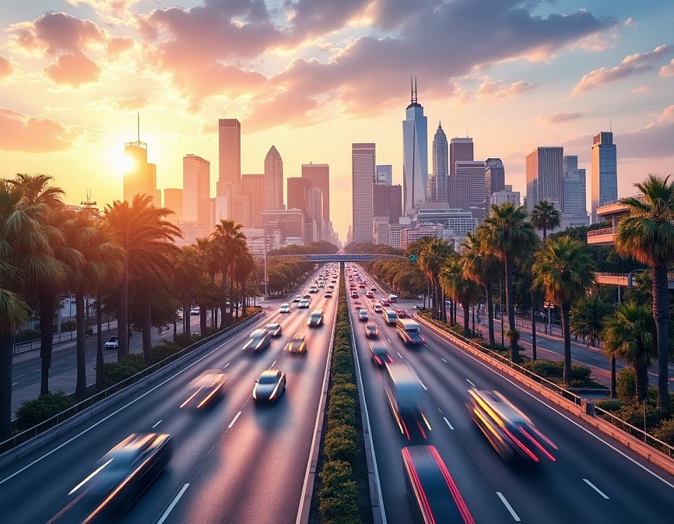 Highway going through downtown