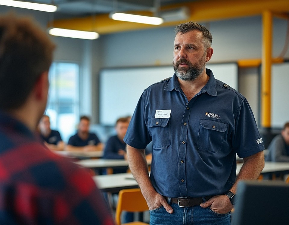 Instructor standing in the classroom