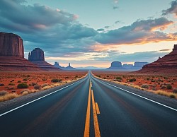 lonely road going through Utah