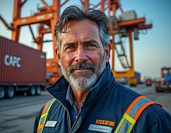 Truck driver at the port