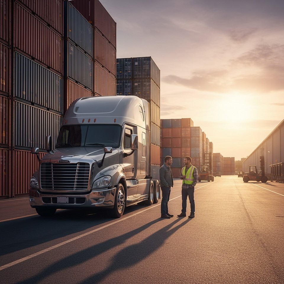 Two truck driver’s talking